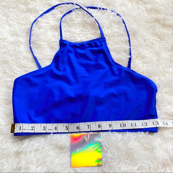 Missguided Cobalt Blue High Neck Bikini Top 6 - Picture 6 of 11